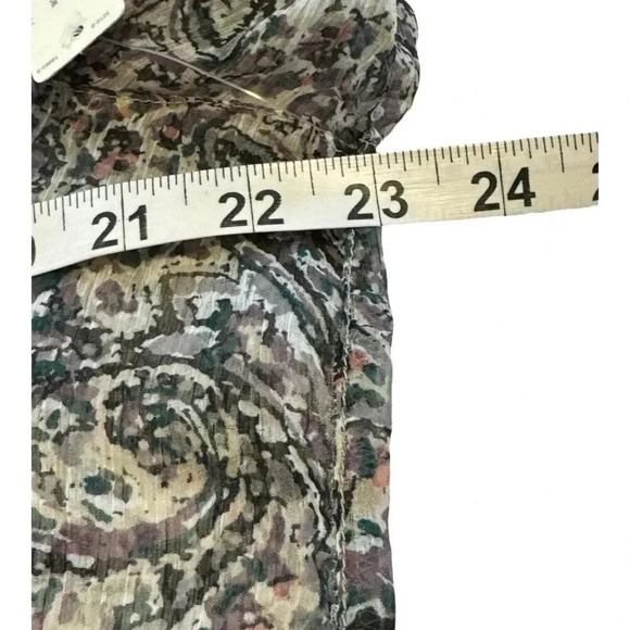 NEW a.n.a. Women’s Large Moonstruck Sand Semi-Sheer Tie Neck Boho Top‎ NWT - Picture 5 of 8